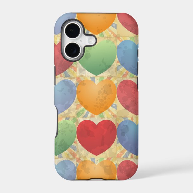 Hearts background, iPhone case (Back)