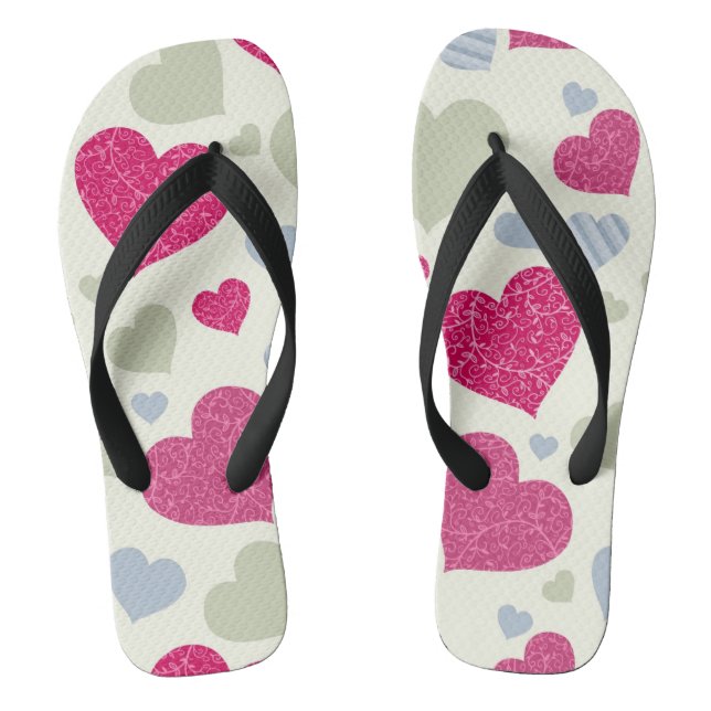 Hearts Background Jandals (Footbed)