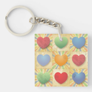 Hearts background key ring