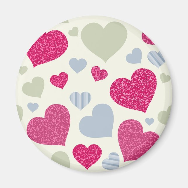 Hearts Background Magnet (Front)