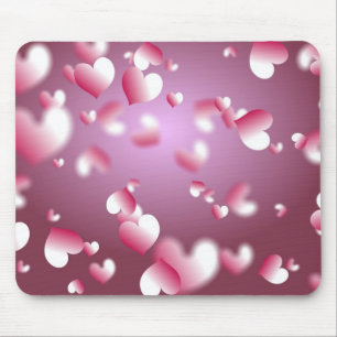hearts background mouse pad