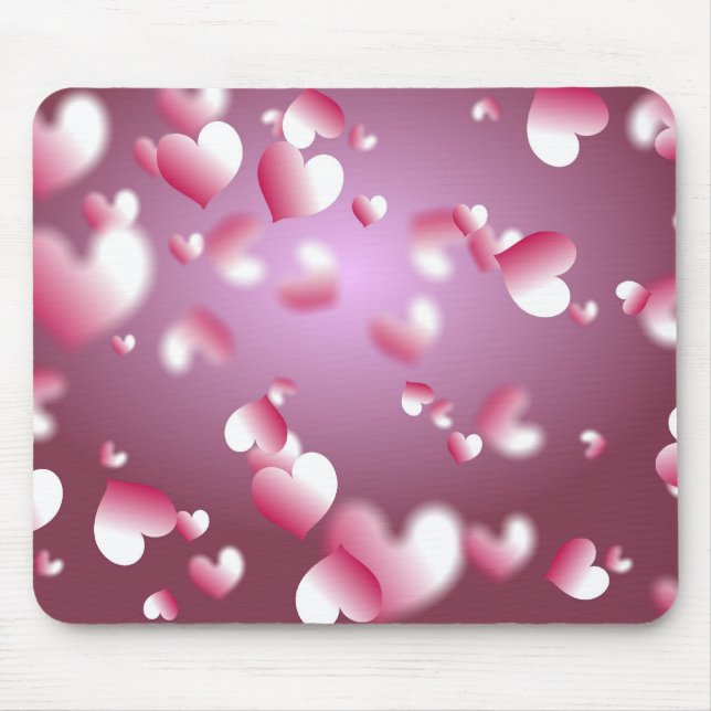 hearts background mouse pad (Front)