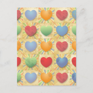 Hearts background postcard