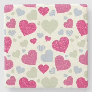 Hearts Background Stone Coaster