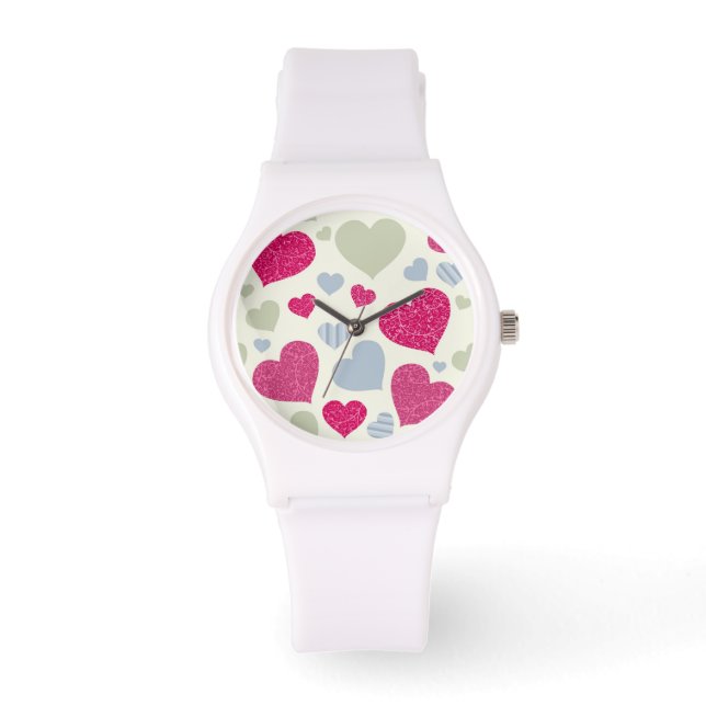 Hearts Background Watch (Front)