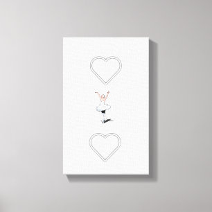Hearts & Ballerina Girl Canvas Print