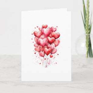 Hearts Balloon Romantic Love  Card