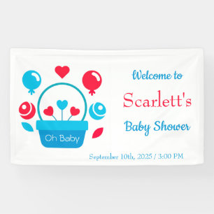 Hearts, Balloons and heart basket Banner