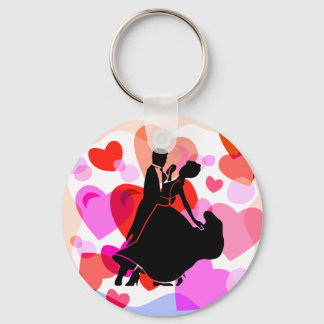 Hearts ballroom dancing key ring