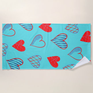Hearts Beach Towel