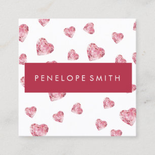 Hearts Beauty Makeup Artist Square Business Card