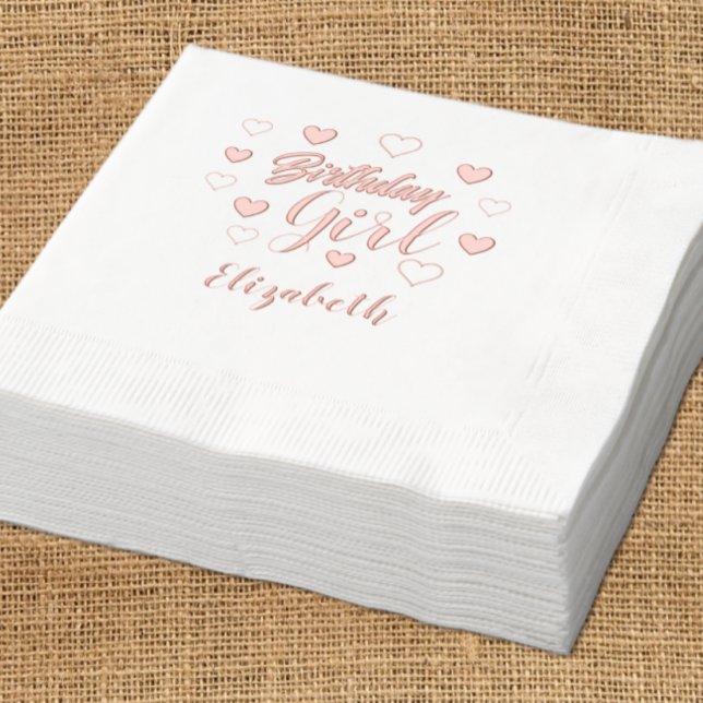 Hearts Birthday Foil Napkins (Creator Uploaded)