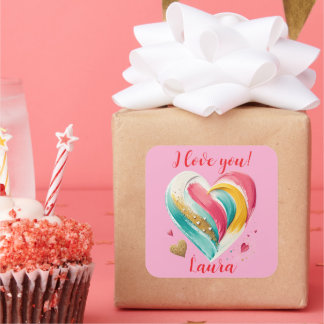 hearts birthday valentine's anniversary   square sticker