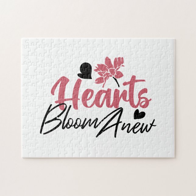 Hearts Bloom Anew - Inspirational Floral Quote Jigsaw Puzzle (Horizontal)