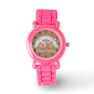 Hearts Boho Rainbow with Personalized Name  Watch