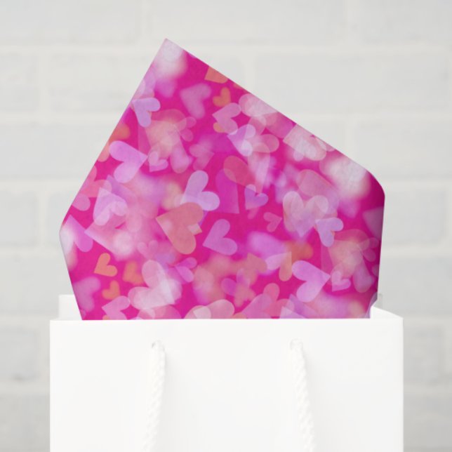 Hearts Bokeh Pattern Pink Tissue Paper (Gift Bag)