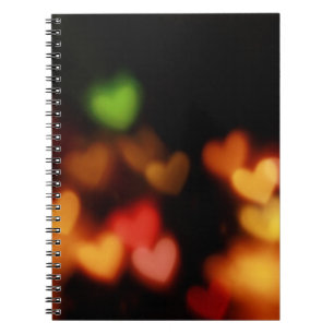 Hearts bokeh photography notebook