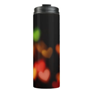 Hearts bokeh photography thermal tumbler