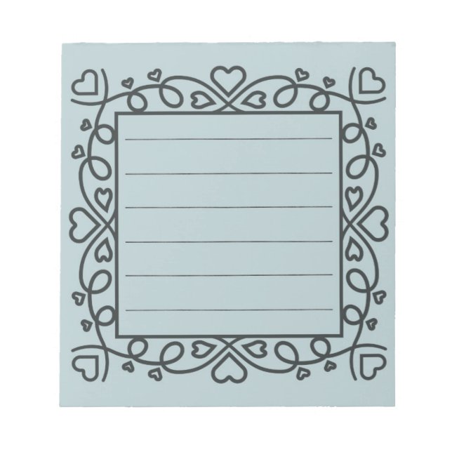 Hearts Border Notepad (Front)