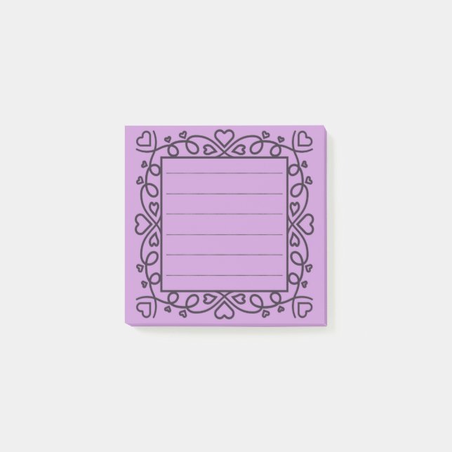 Hearts Border  Post-it Notes (Front)