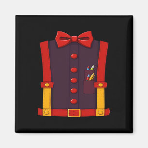 Hearts Bow Tie And Suspenders Valentine's Day Cost Magnet
