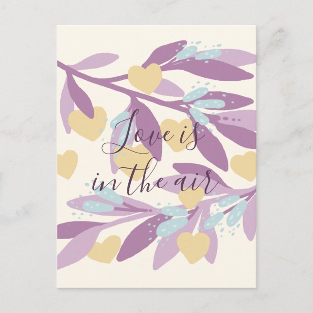 Hearts Branches Valentine's Day Flowers Love Postcard (Front)