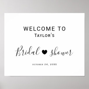 Hearts Bridal Shower Welcome Poster