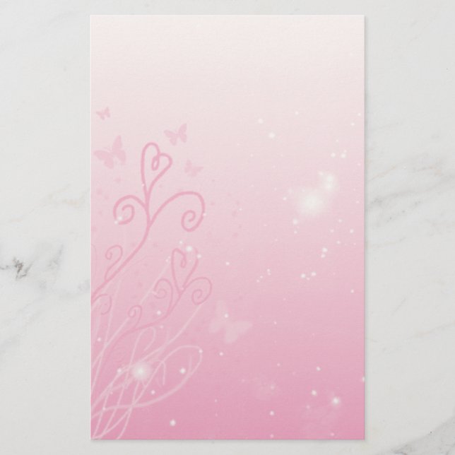 Hearts,  Butterflies n Stars Stationary Stationery (Front)