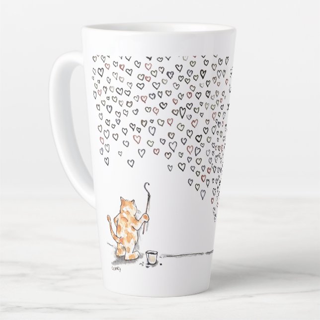 Hearts By Cat latte mug (Left Angle)