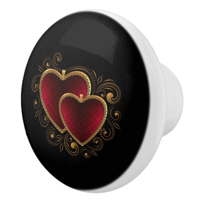 Hearts Ceramic Knob (Right)