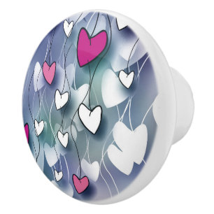 Hearts Ceramic Knob