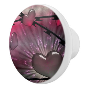 Hearts Ceramic Knob