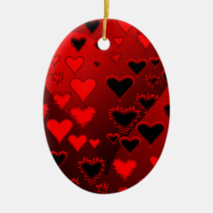 Hearts Ceramic Tree Decoration
