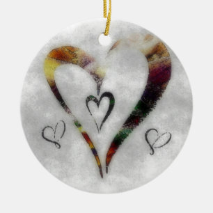 Hearts Ceramic Tree Decoration