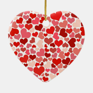 Hearts Ceramic Tree Decoration