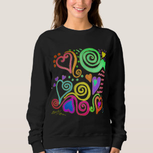 Hearts Colorful Abstract Art to Wear Sweatshirt