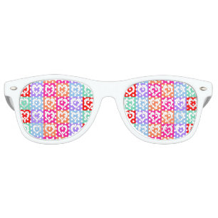 Hearts Colourful Multicolor Pattern Retro Sunglasses