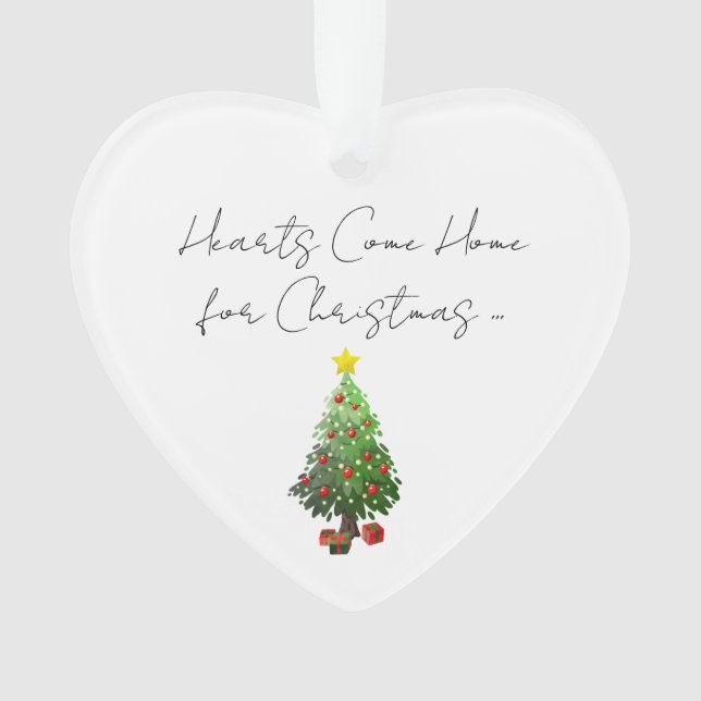 Hearts Come Home For Christmas Tree Family NAME Ornament (Front)