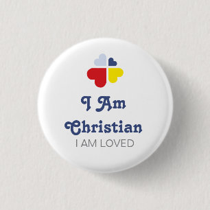 Hearts Cross 3 Cm Round Badge