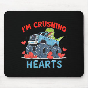 Hearts Crusher Monster Truck Crushing A Red Heart Mouse Pad