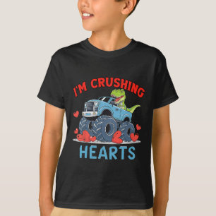 Hearts Crusher Monster Truck Crushing A Red Heart T-Shirt