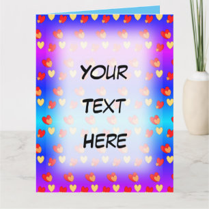 Hearts Cust. Text Greeting Card