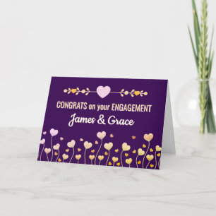 Hearts! Custom Engagement congrats card