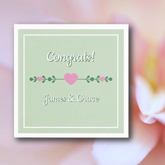 Hearts! Custom Engagement party  Napkin (Creator Uploaded)