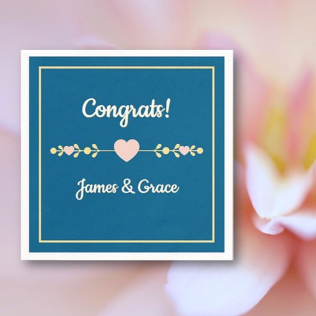 Hearts! Custom Engagement party  Napkin (Creator Uploaded)