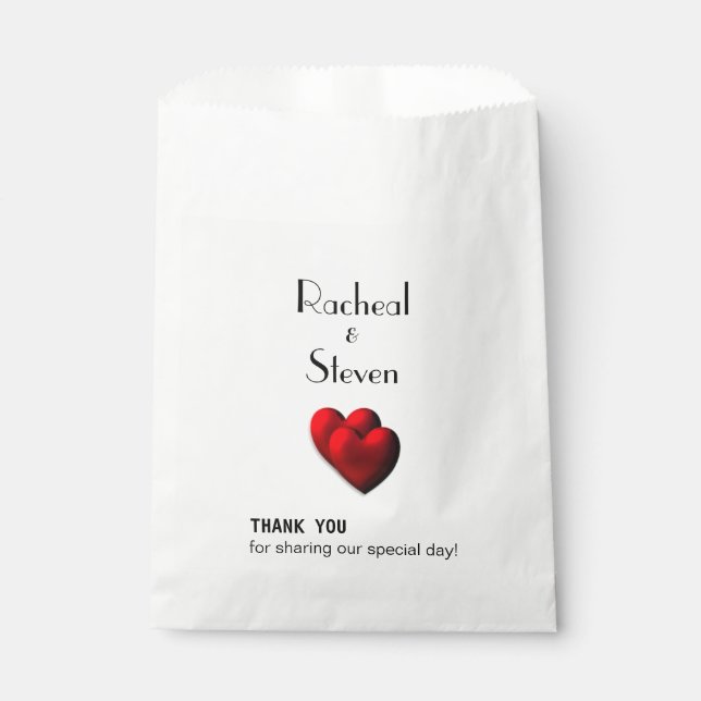 Hearts Custom Thank You Favour Bags (Front)