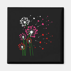 Hearts Dandelions Flowers Lover Valentine's Day Ga Magnet