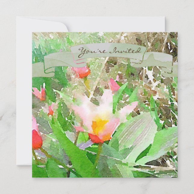 Heart's Delight Kaufmanniana Tulip Invitation (Front)