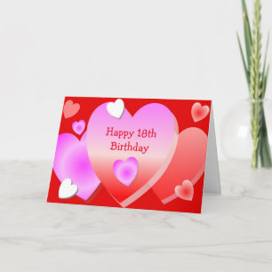 Hearts Design Personalised 18th Birthday Card