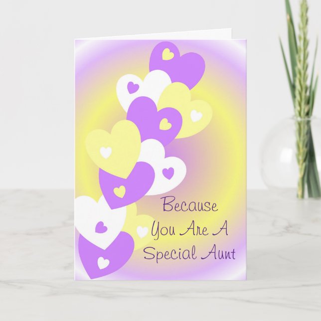 Hearts Design Personalised Aunt Birthday Card (Front)